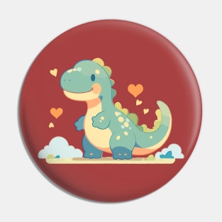 Cute Baby Dino Kawaii Hearts T Rex Pin