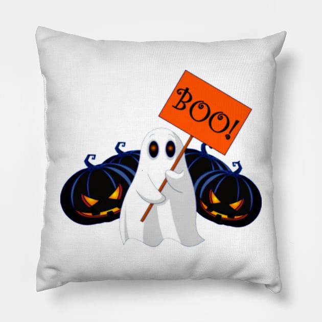 Halloween Pickleball Ghost BOO Pillow by fanidi