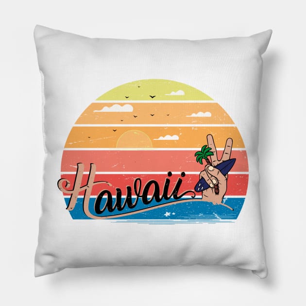 Hawaii Shaka Pillow by Aestrix