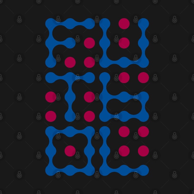 Futbol Metaballs Typography (Blue Red) by John Uttley