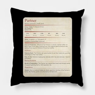 D&d Partner Statblock Pillow