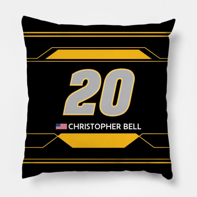 Christopher Bell #20 2023 NASCAR Design Pillow by AR Designs 