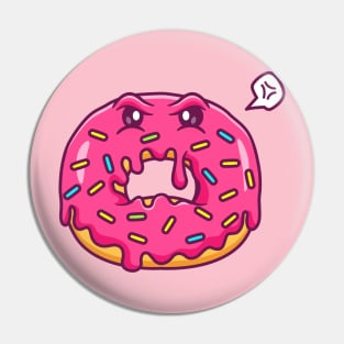 Cute Doughnut Monster Angry Cartoon Pin