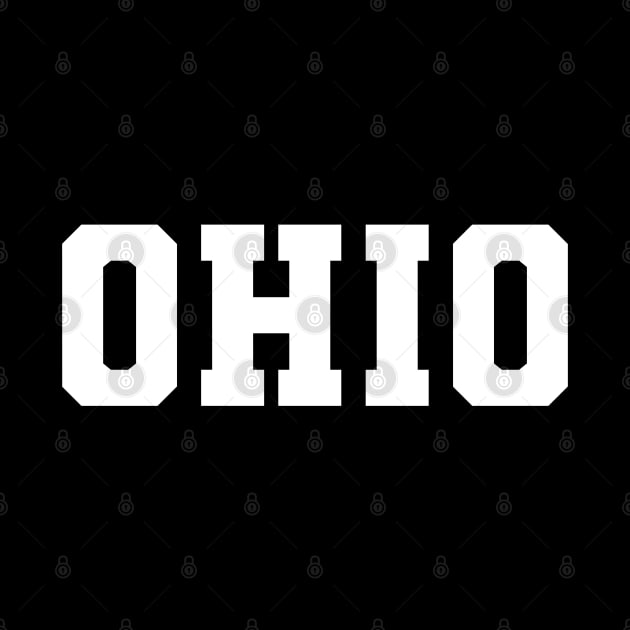 'OHIO' white varsity text by keeplooping