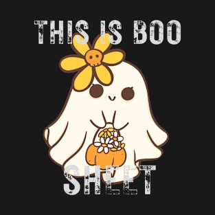 This Is Boo Sheet Ghost Retro Halloween Costume T-Shirt