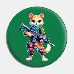 Fortnite-inspired cat design Pin