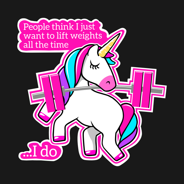 Weightlifting Unicorn / version 2 by TimAddisonArt