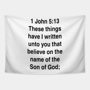 1 John 5:13  King James Version (KJV) Bible Verse Typography Gift Tapestry