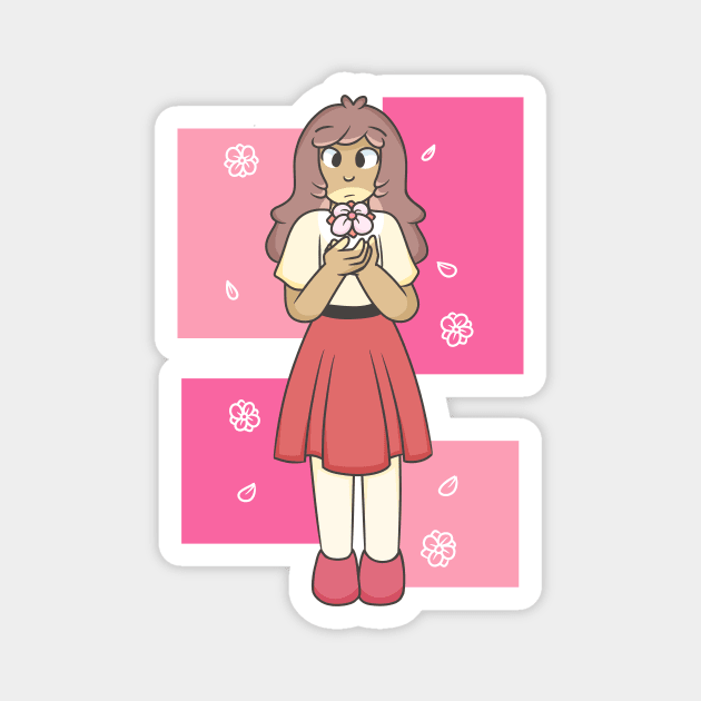 Pink Flower Girl Magnet by KammyBale