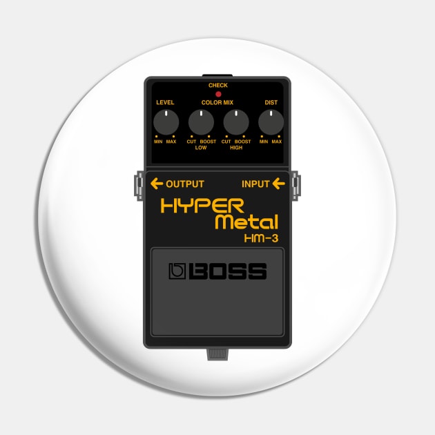 Boss HM-3 Hyper Metal Guitar Effect Pedal Pin by conform