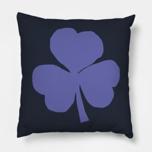 Shamrock in Very Peri Periwinkle Blue St Patricks Day Pillow