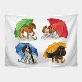 Cavalier King Charles Spaniel - Umbrella Cavaliers Tapestry