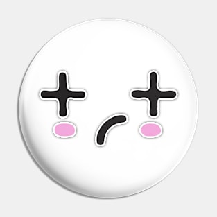 Kawaii unsure eyes face Pin