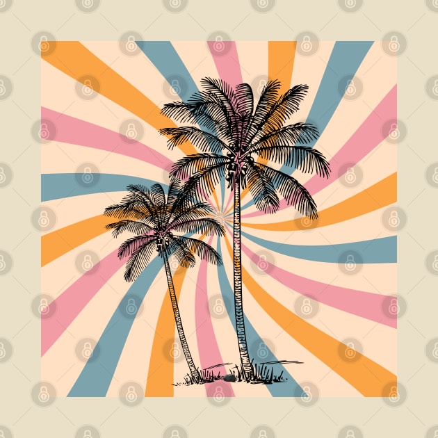 Coconut trees on vintage screen by Nano-none