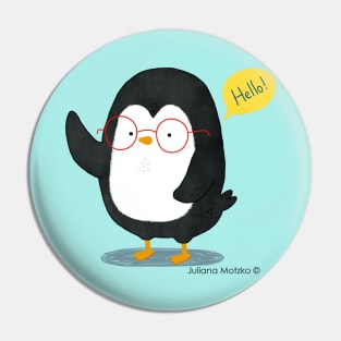 Albert Penguin says Hello Pin