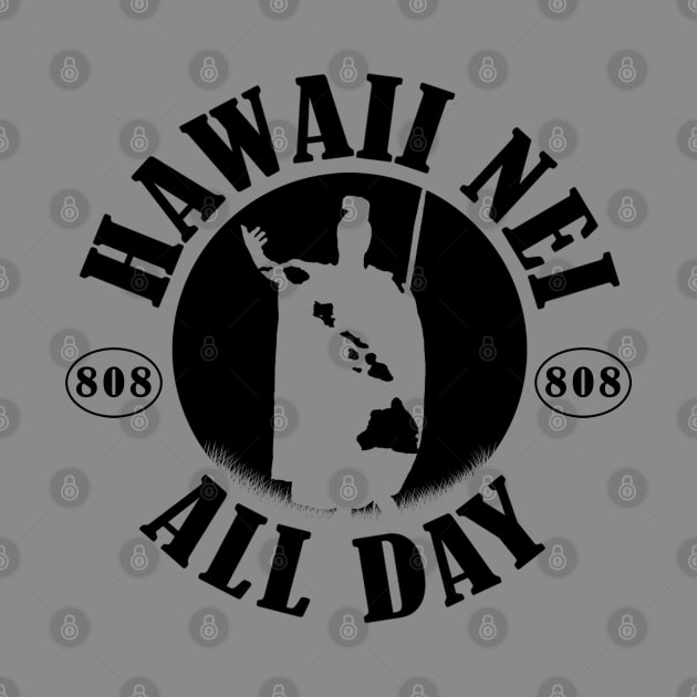 HNAD Rising Sun (black) King Kamehameha by Hawaii Nei All Day by hawaiineiallday