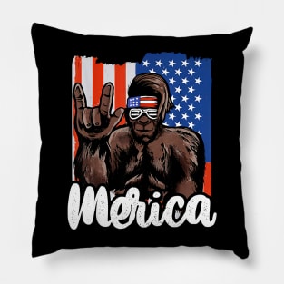 Bigfoot 4th Of July American Flag Independence Day Pillow