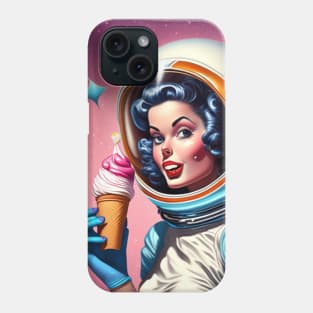 Cosmic Delights: Ice Cream and Interstellar Pin-Ups Phone Case