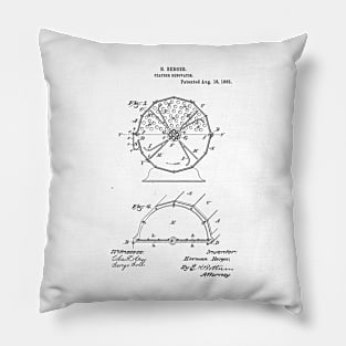 Feather Renovator Vintage Retro Patent Hand Drawing Funny Novelty Gift Pillow