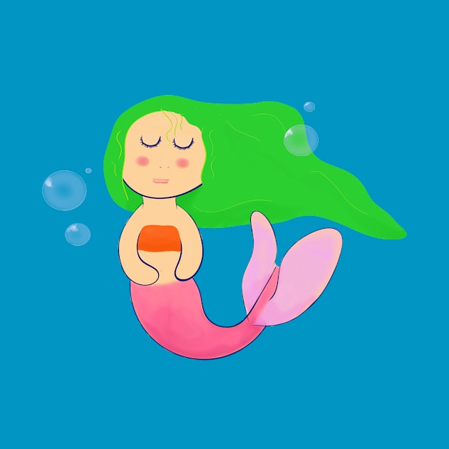 Peaceful Mermaid by Dandy Doodles