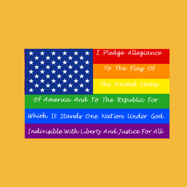 gay pride flag with pledge of allegiance by wolfmanjaq