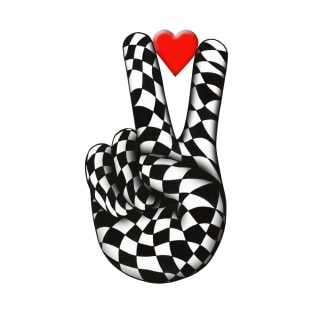 Peace and love sign in Op-Art style T-Shirt