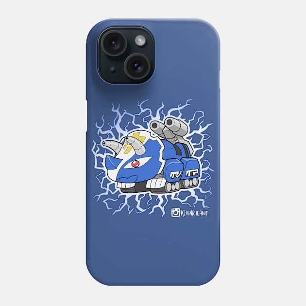 Lil Blue Triceratops Dinozord Phone Case by fallerion