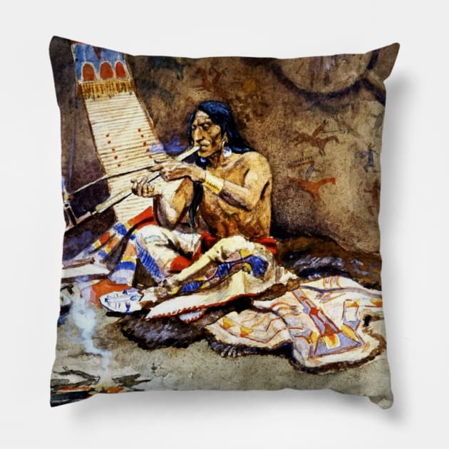 “The Peace Pipe” by Charles M Russell Pillow by PatricianneK