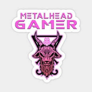 Metalhead Gamer Baphomet Pink Magnet