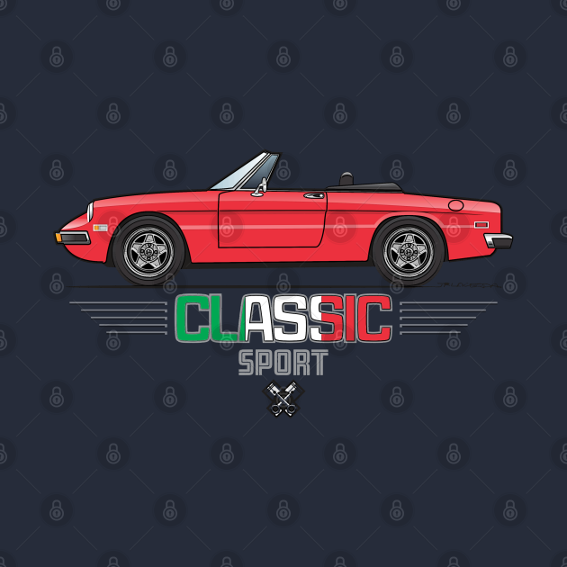 Discover Classic Red - Alfa Romeo Spider - T-Shirt