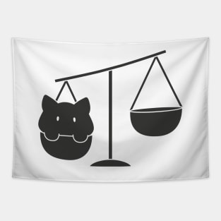 Libra Cat Zodiac Sign (Black and White) Tapestry