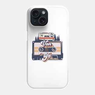 Cute retro camping van cassette music, Van music camping short quote, Van life Phone Case