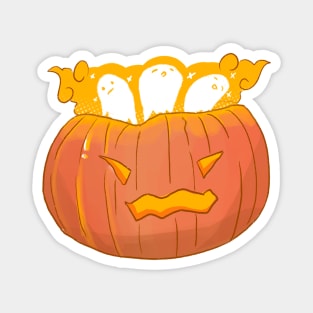 Pumpkin with cute kawaii ghosts Magnet