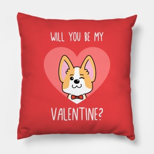 Romantic Corgi Valentine's Day Pillow