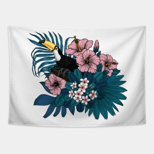 Toucan and tropical flora Tapestry
