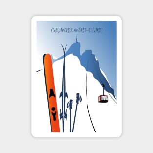 Chamonix Aiguille du Midi skis leewarddesign Magnet