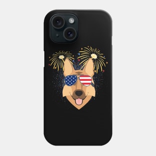 Cool Dog USA flag Patriotic 4th July independence day coolest shirt for july forth Phone Case