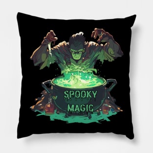 Spooky magic, scary zombie witchcraft Pillow