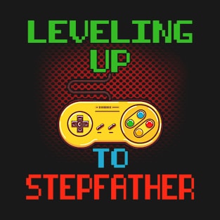 Promoted To Stepfather T-Shirt Unlocked Gamer Leveling Up T-Shirt