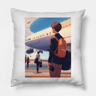 in the airport Pillow