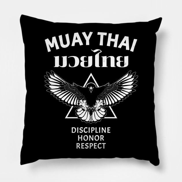 Muay Thai Eagle Pillow by NicGrayTees