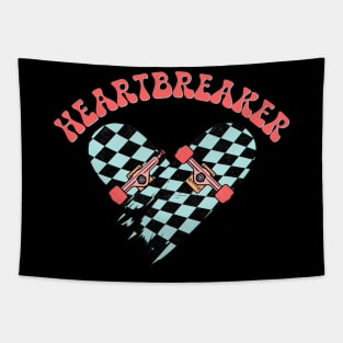 Heartbreaker Retro Skateboard Valentine Tapestry