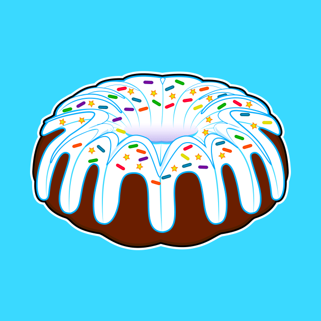 Bundt Cake with Icing and Sprinkles by PenguinCornerStore