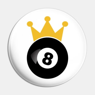 8 Ball with a crown Pin