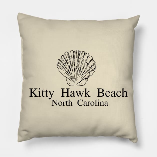 Kitty Hawk Beach, NC Pillow by HerbalBlue