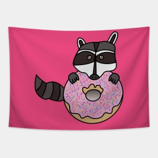 Donut Loving Raccoon Tapestry