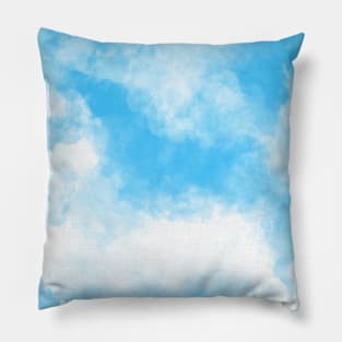 Clouds - Blue and White Pillow