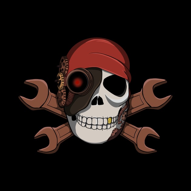 Steampunk Pirate Skull by CraftyNinja