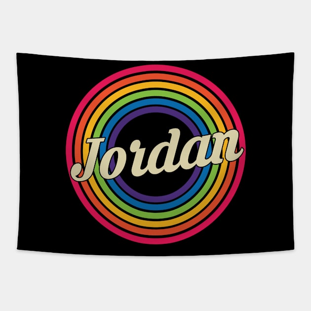 Jordan - Retro Rainbow Style Tapestry by MaydenArt