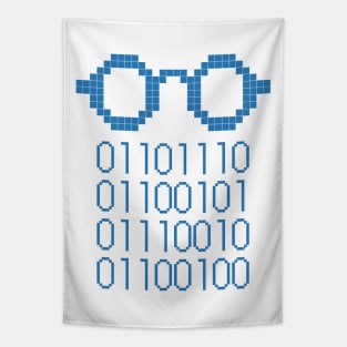 Binary Code Nerd Glasses Tapestry